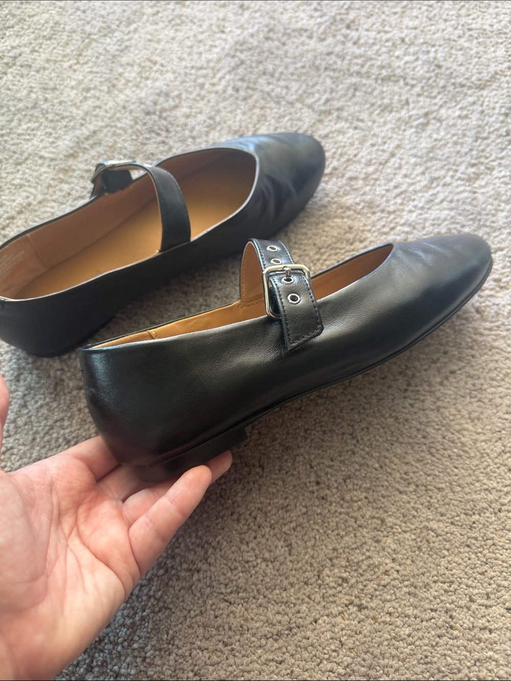 Madewell Black Grommet Mary Jane Flats - Size 7 - Picture 2 of 8